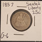 1857 Seated Liberty Quarter G-6 5128.6-A — Obverse