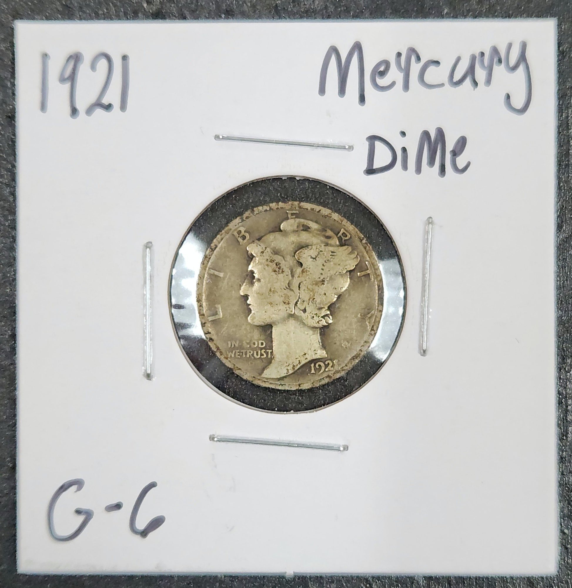 1921 Mercury Dime G-6 4479.6-A — Obverse