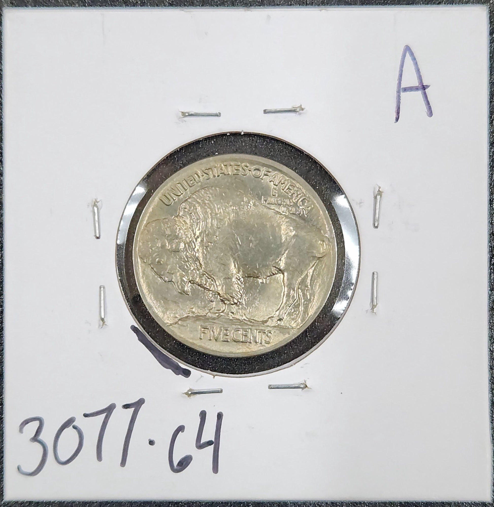 1913 Buffalo Nickel Type 1 Lamination MS-64 3077.64-A — Reverse