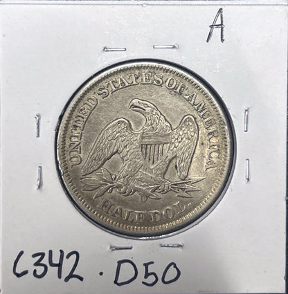 1859 O Seated Half 6342.D50-A — Reverse