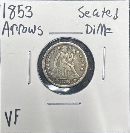 1853 Seated Dime Arrows 4045.D30-A — Obverse