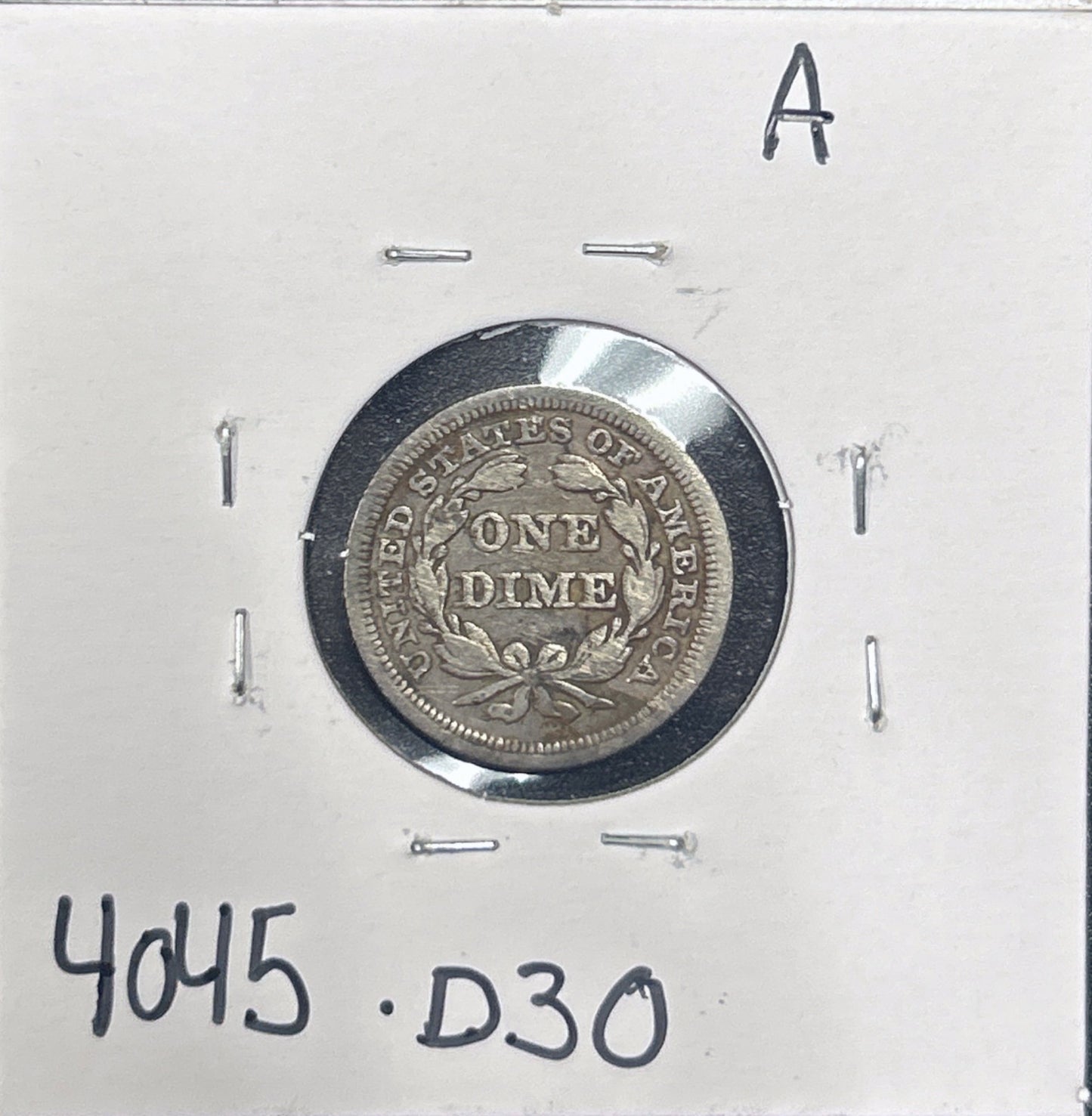 1853 Seated Dime Arrows 4045.D30-A — Reverse