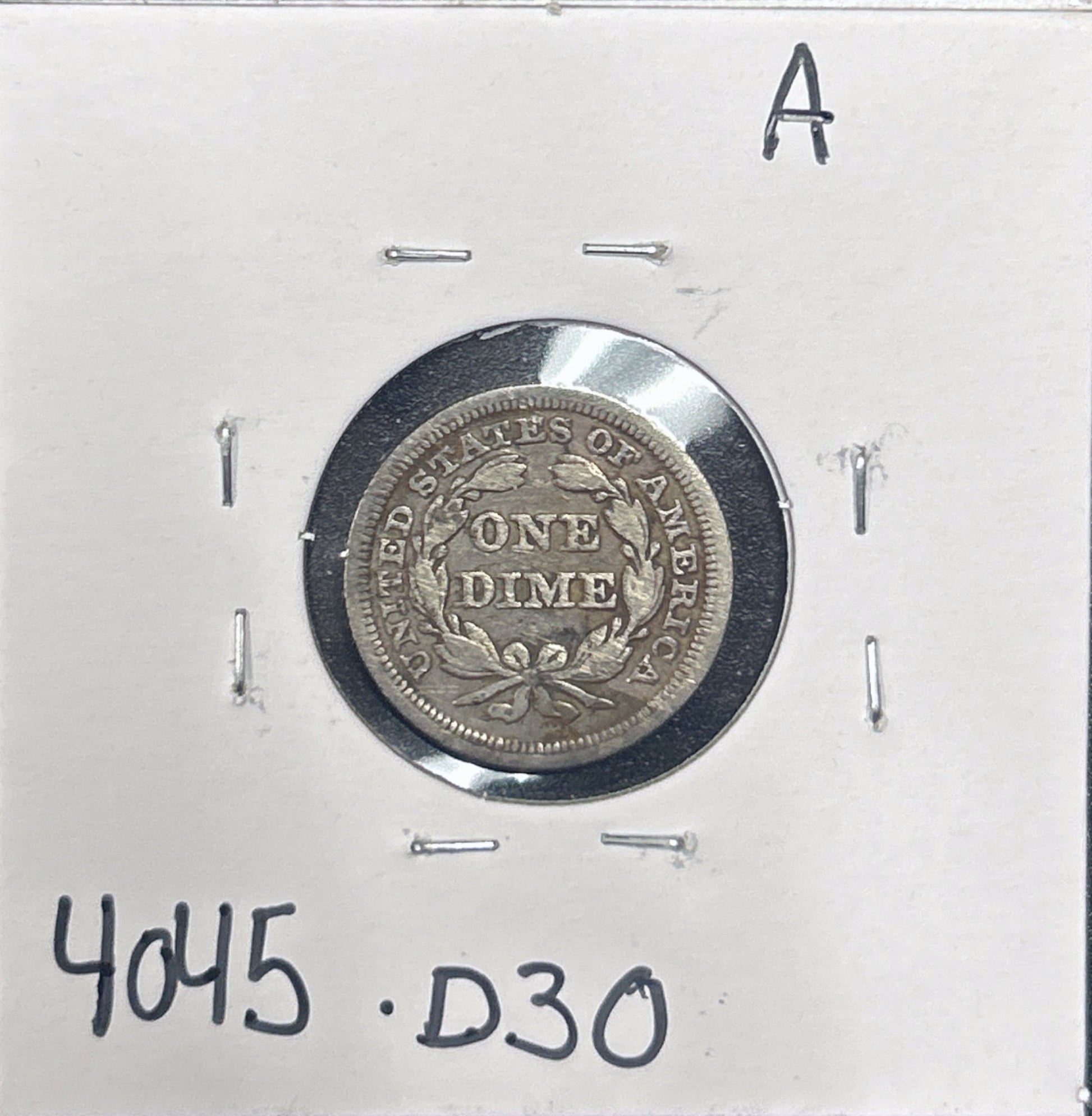 1853 Seated Dime Arrows 4045.D30-A — Reverse