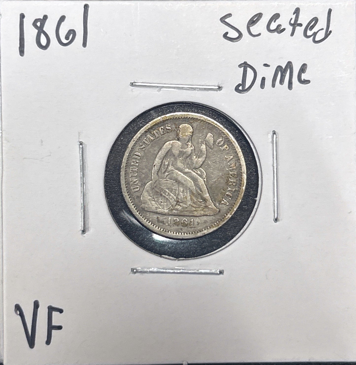 1861 Seated Dime 4054.D20-A — Obverse