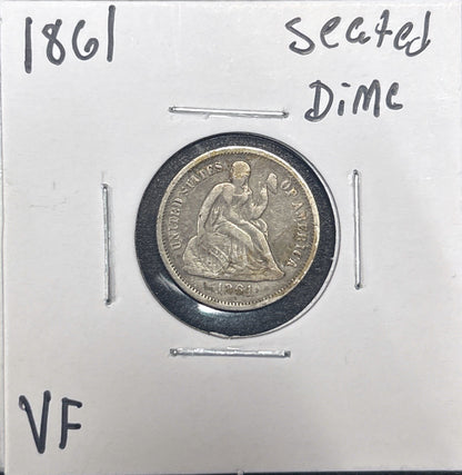 1861 Seated Dime 4054.D20-A — Obverse