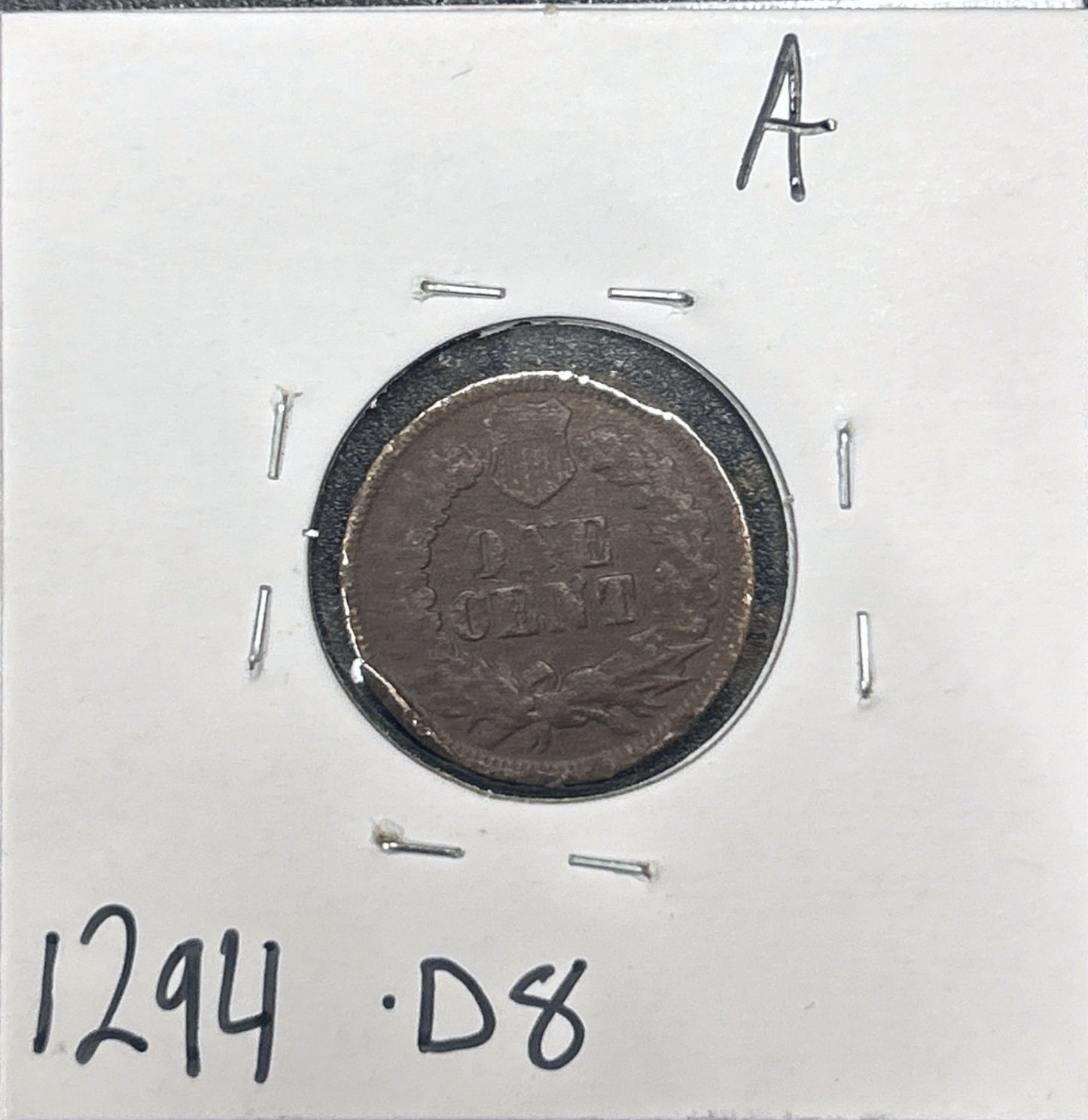 1863 Indian Head Cent 1294.D8-A — Reverse