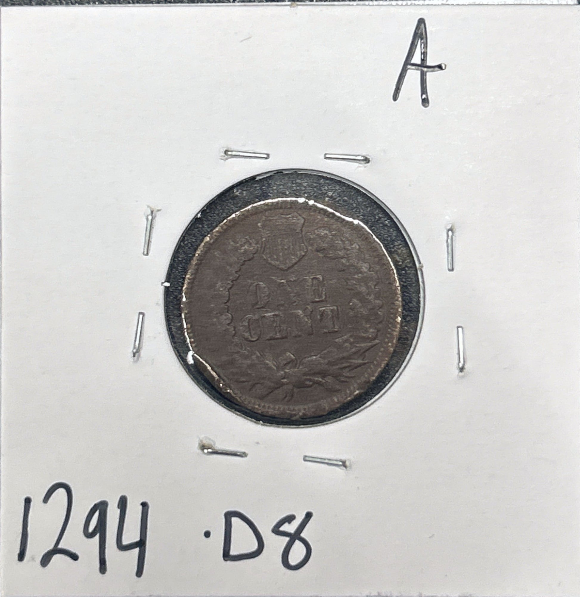 1863 Indian Head Cent 1294.D8-A — Reverse