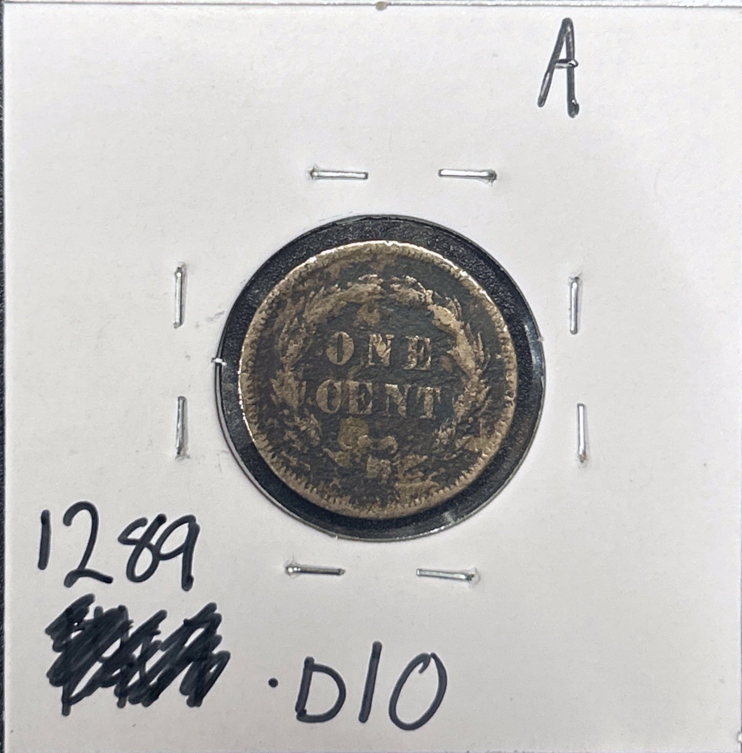 1859 Indian Head Cent 1289.D10-A — Reverse