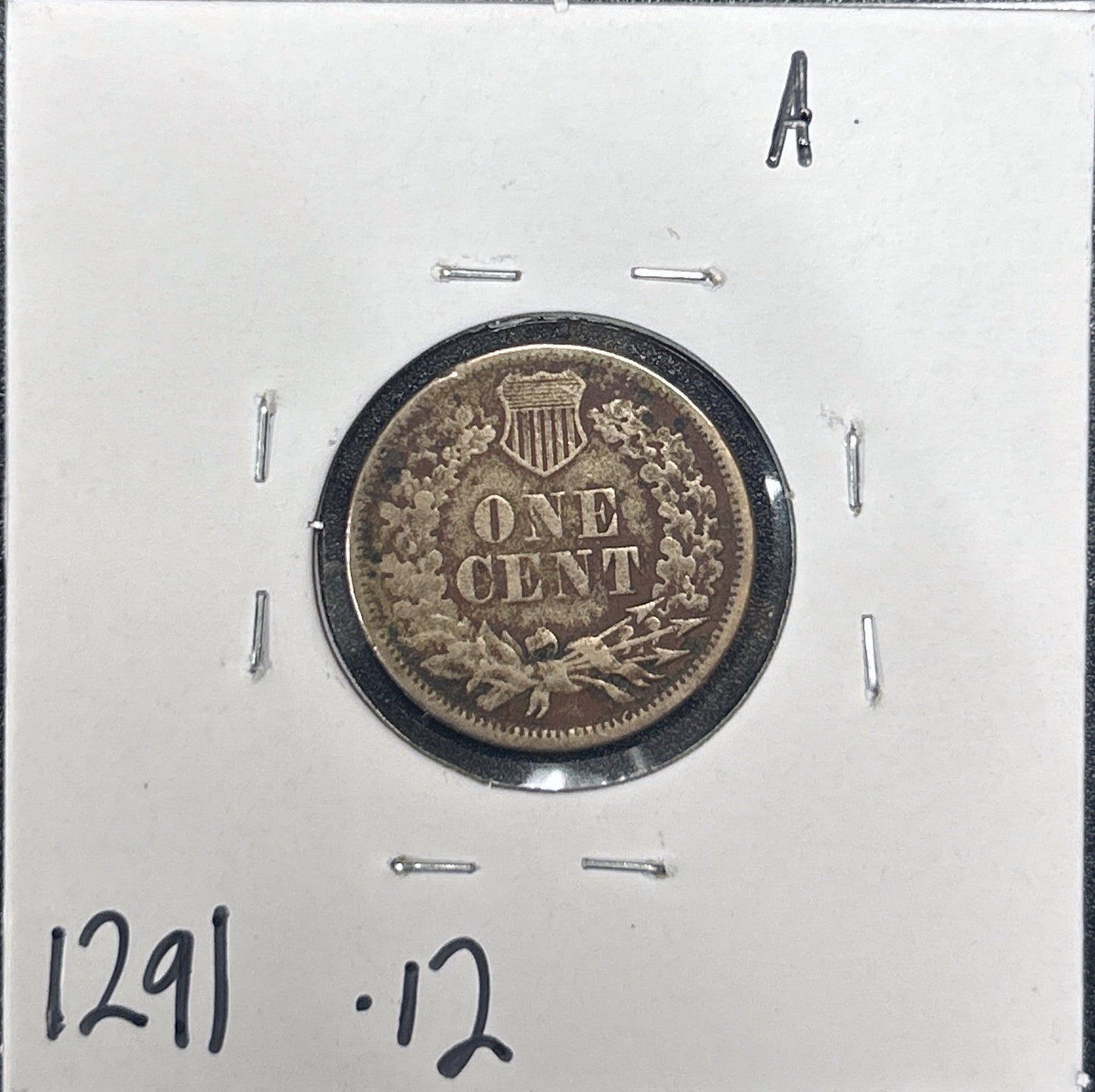 1860 Indian Head Cent Rounded Bust 1291.12-A — Reverse