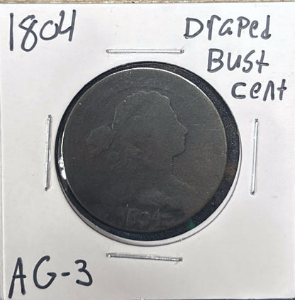 1804 Draped Bust Cent 825.3-A — Obverse