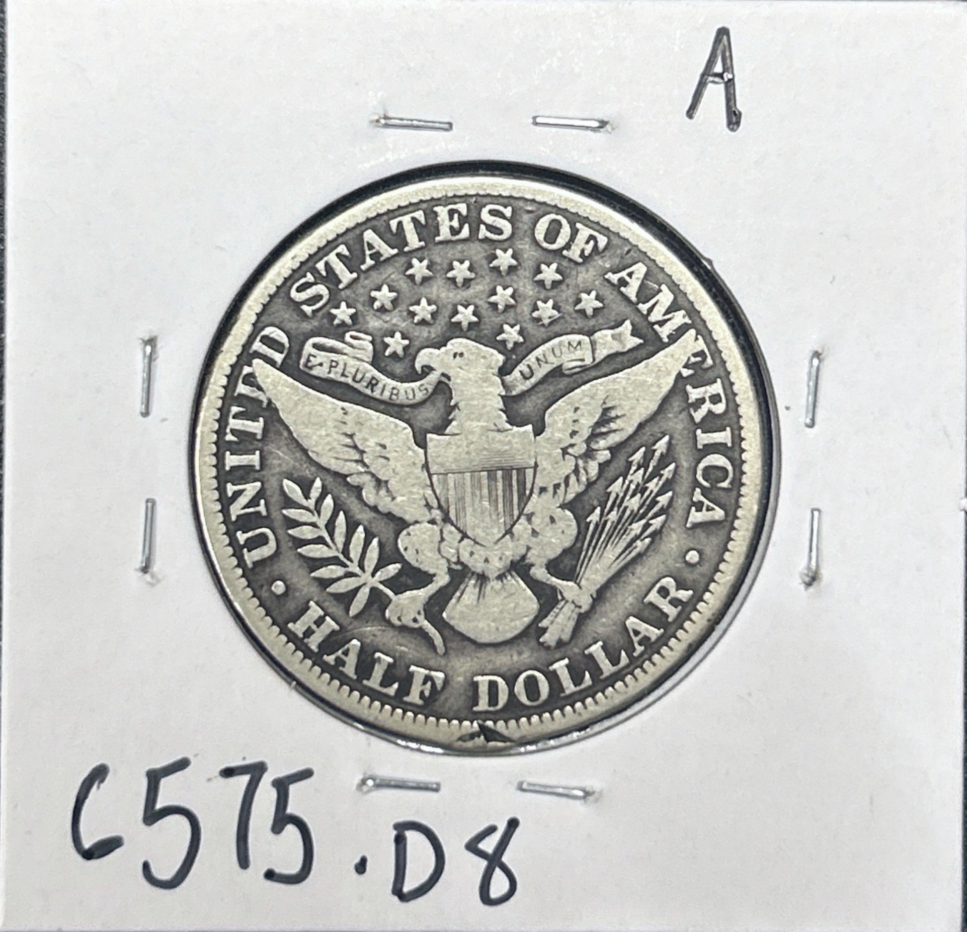 1914 Barber Half 6575.D8-A — Reverse