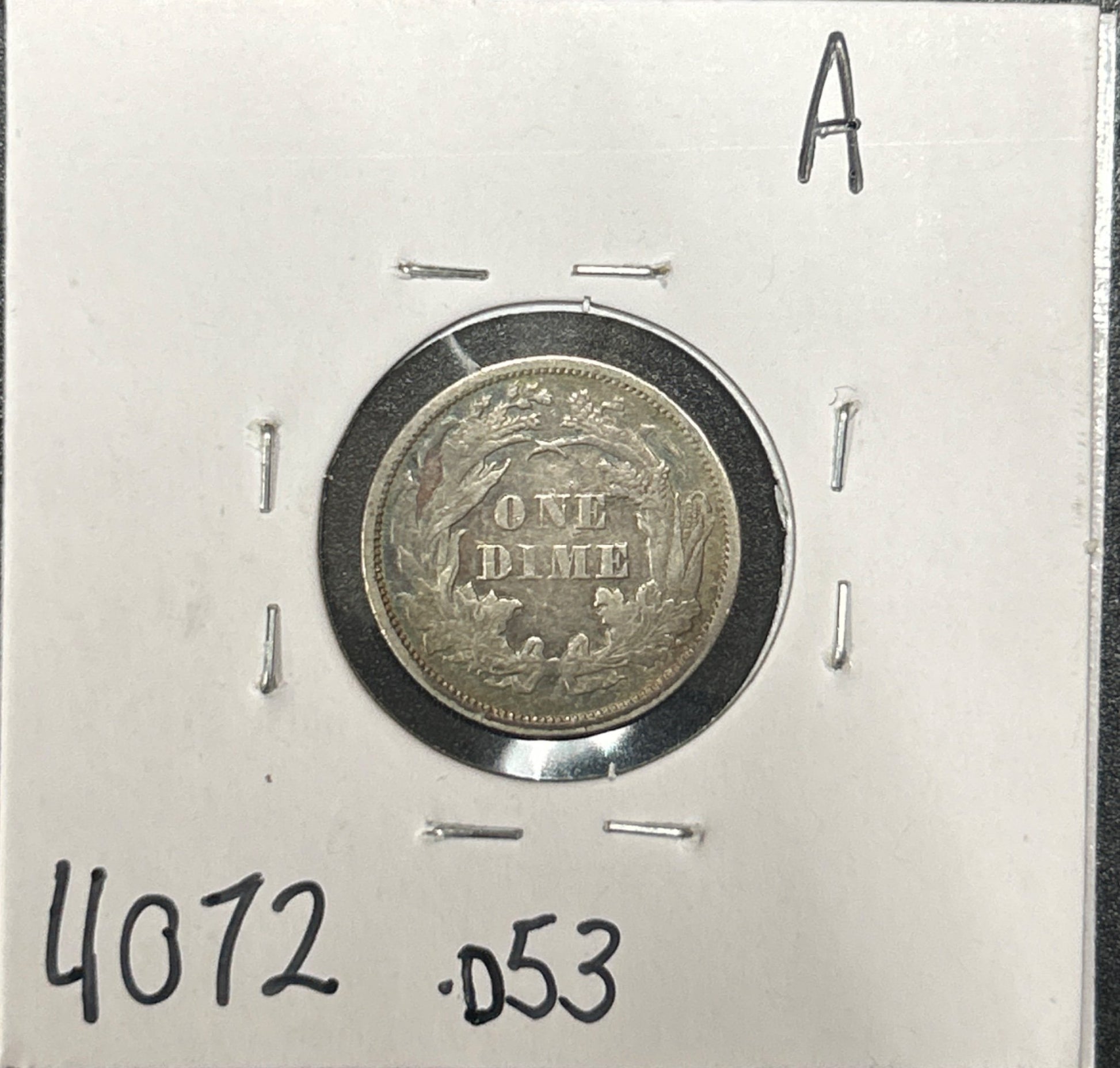 1876 Seated Dime 4072.D53-A — Reverse