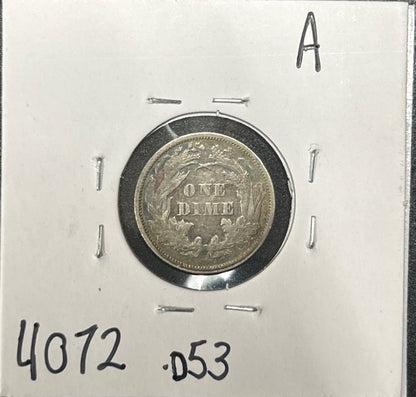 1876 Seated Dime 4072.D53-A — Reverse