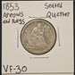1853 Seated Liberty Quarter Arrows + Rays VF-30 5124.30-A — Obverse