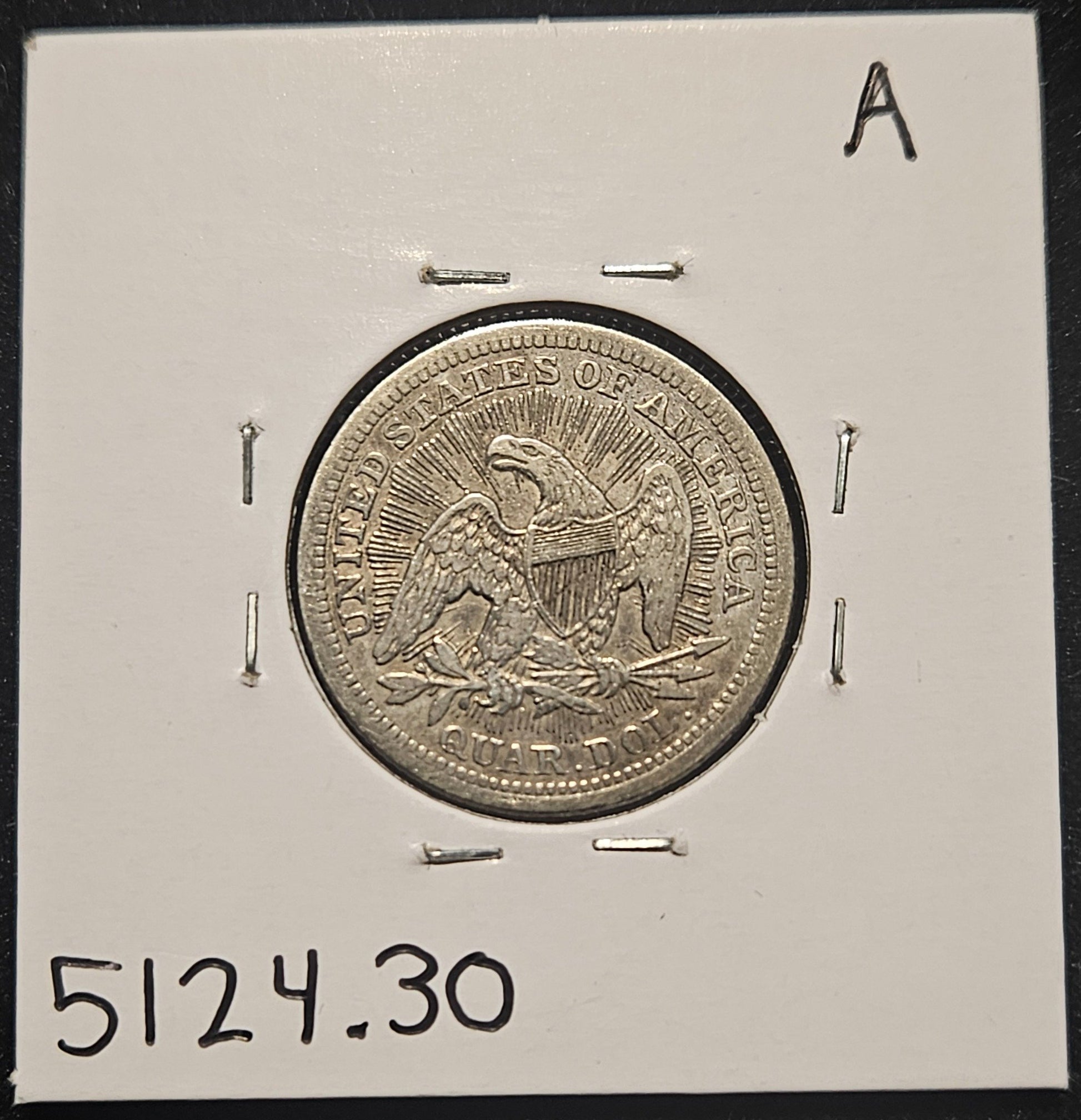 1853 Seated Liberty Quarter Arrows + Rays VF-30 5124.30-A — Reverse
