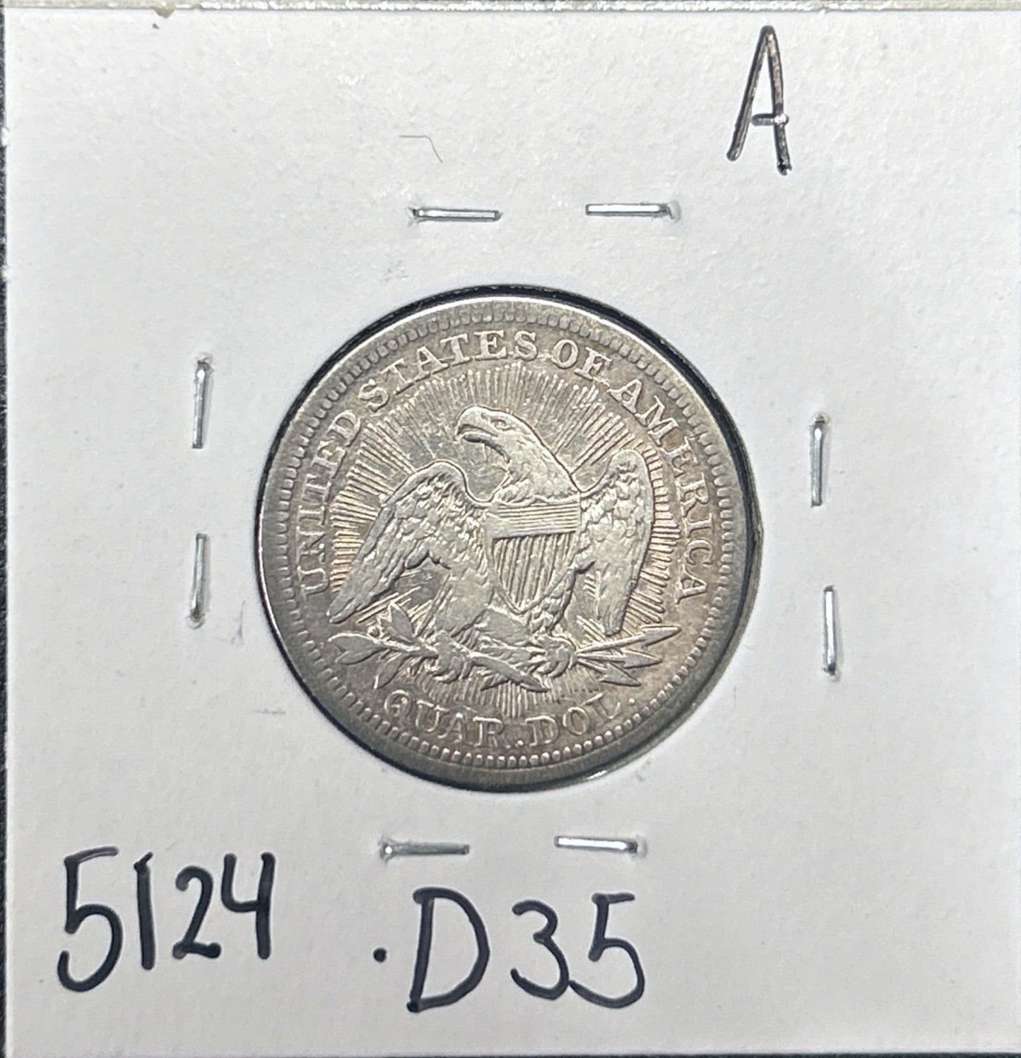 1853 Seated Quarter Arrows/Rays 5124.D35-A — Reverse
