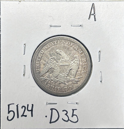 1853 Seated Quarter Arrows/Rays 5124.D35-A — Reverse