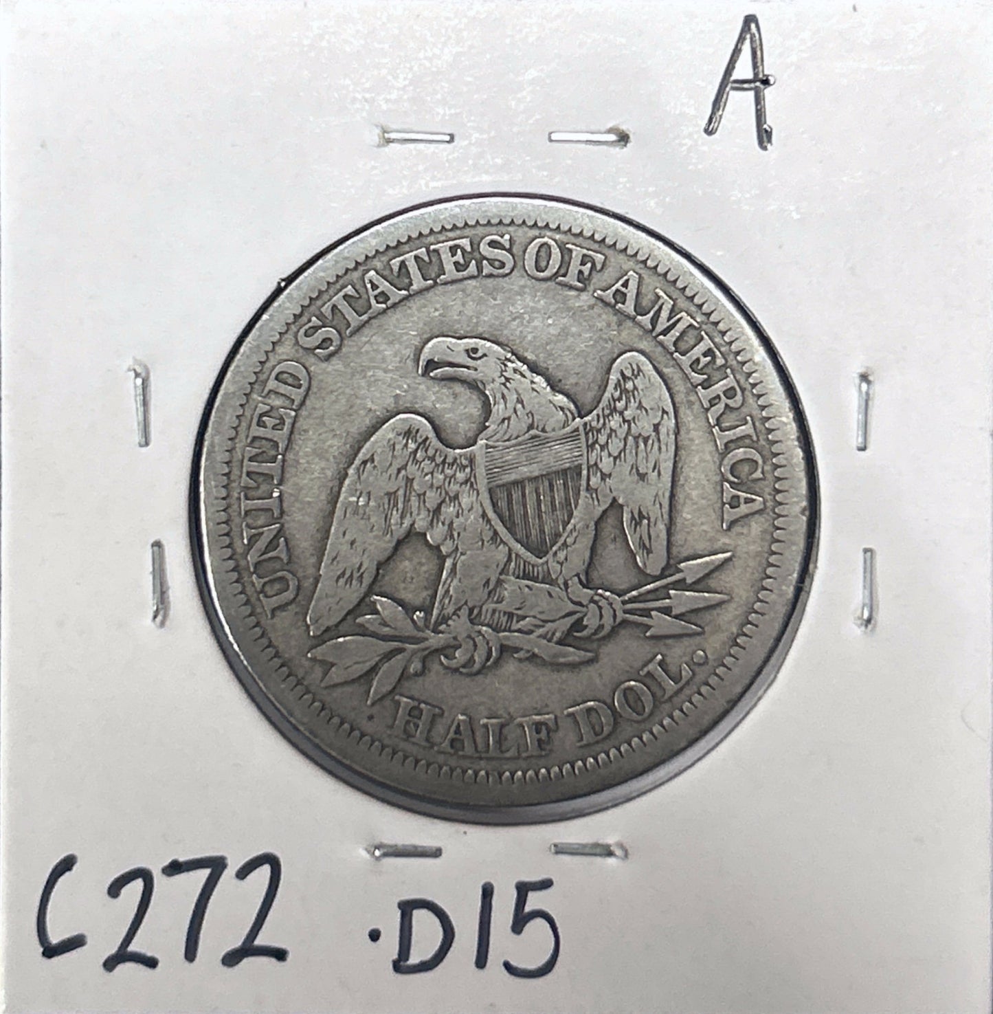 1854 Seated Half Arrows 6272.D15-A — Reverse