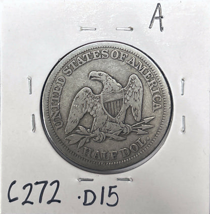 1854 Seated Half Arrows 6272.D15-A — Reverse