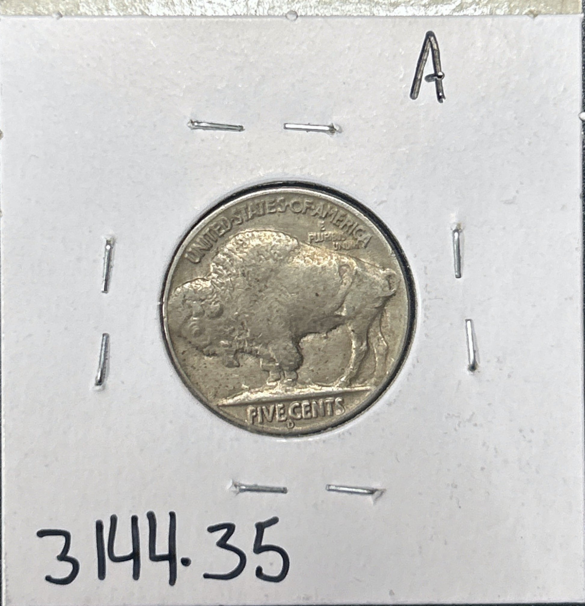 1937-D Buffalo Nickel 3144.35-A — Reverse