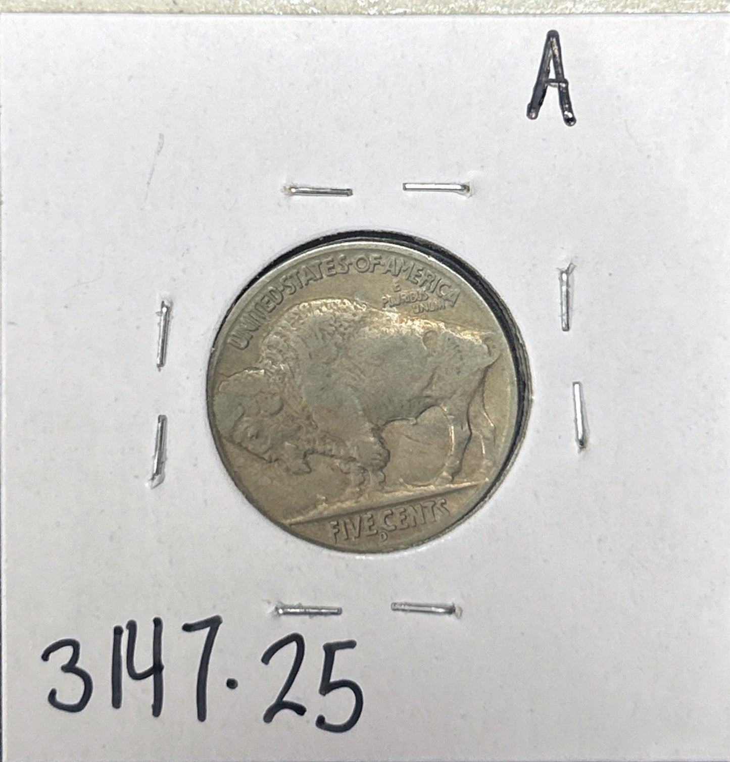 1938-D Buffalo Nickel 3147.25-A — Reverse