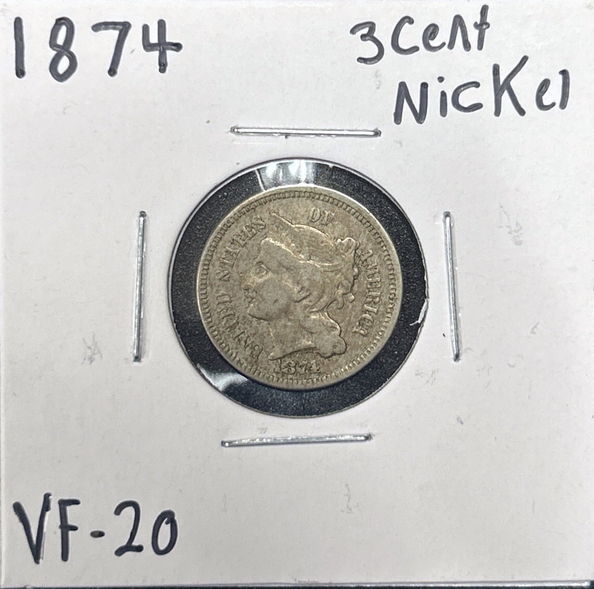 1874 3 Cent Nickel 2777.20-A — Obverse