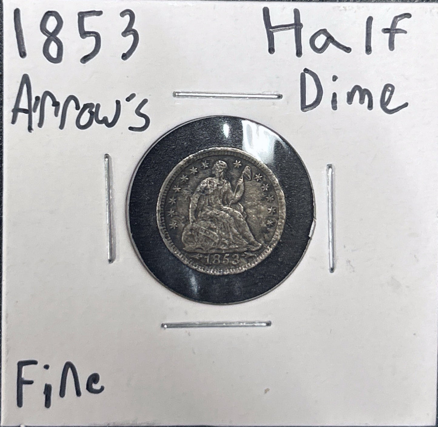 1853 Seated Half Dime Arrows 3779.D12-A — Obverse