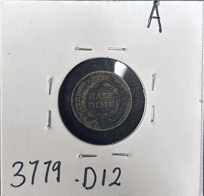 1853 Seated Half Dime Arrows 3779.D12-A — Reverse