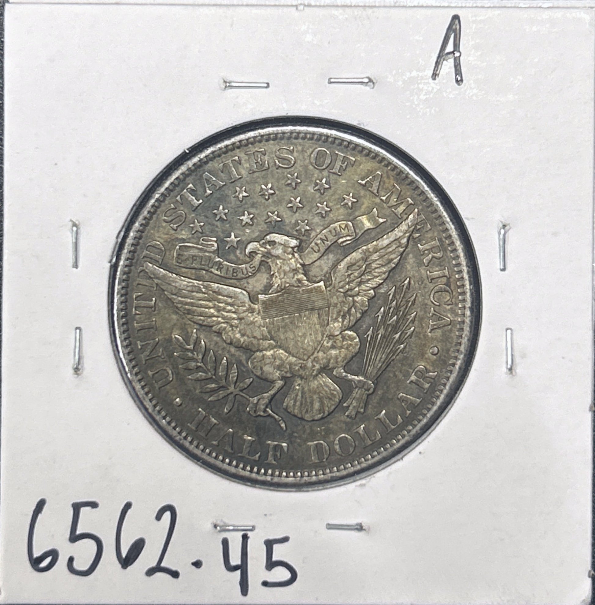 1901 Barber Half 6562.45-A — Reverse