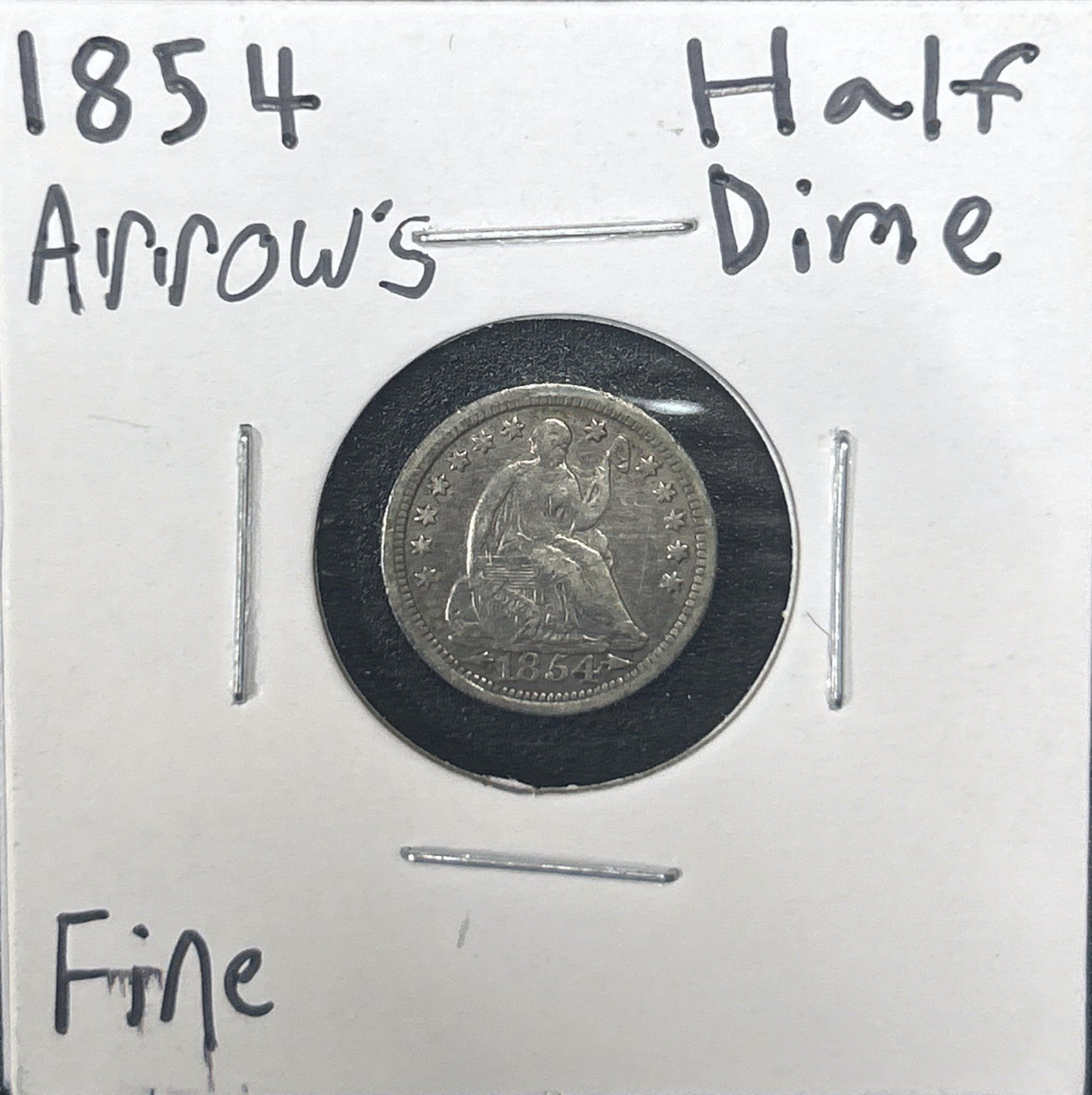 1854 Seated Half Dime Arrows 3780.D15-A — Obverse