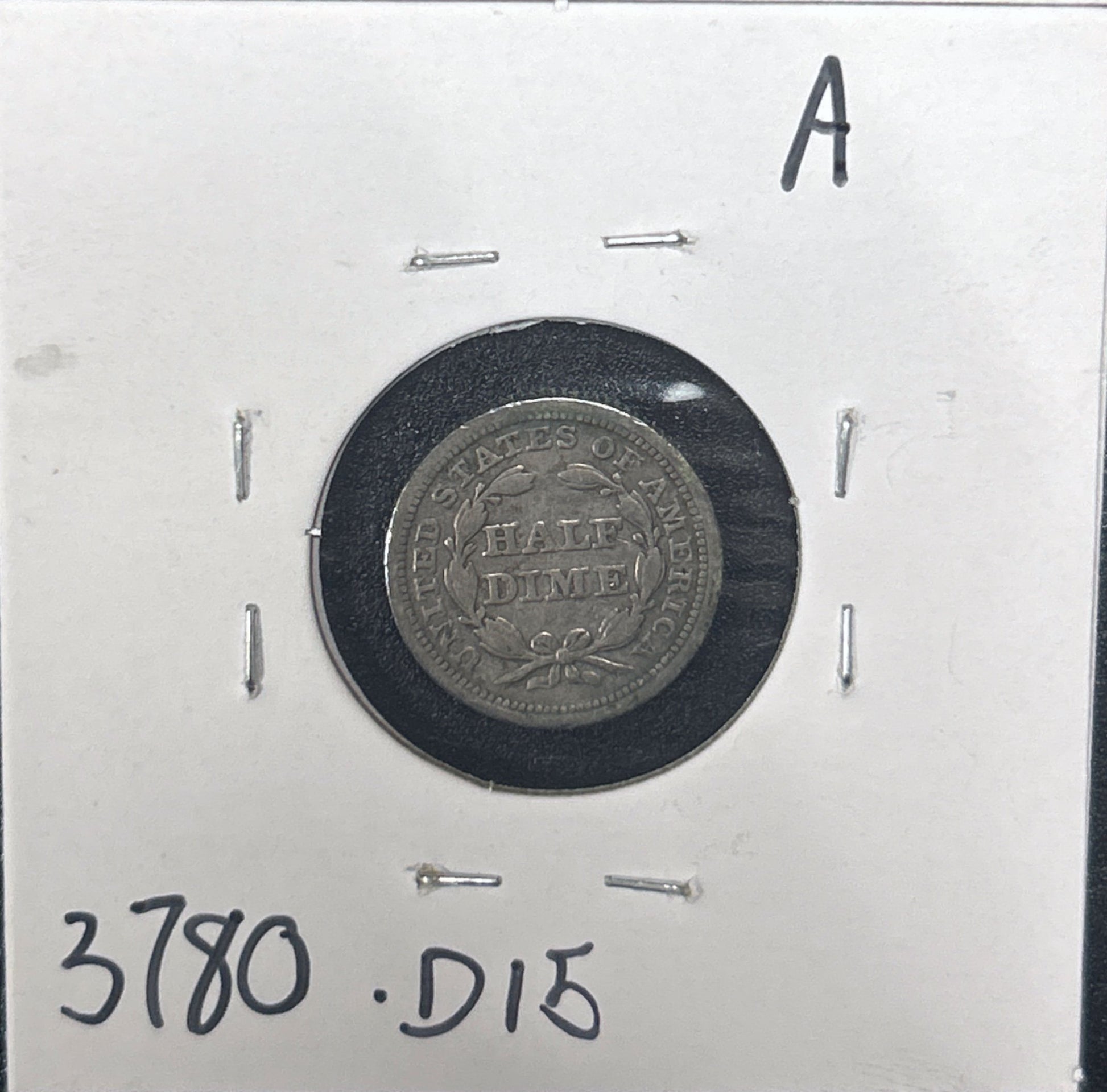 1854 Seated Half Dime Arrows 3780.D15-A — Reverse