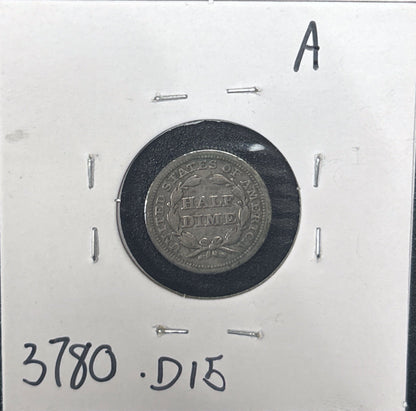 1854 Seated Half Dime Arrows 3780.D15-A — Reverse