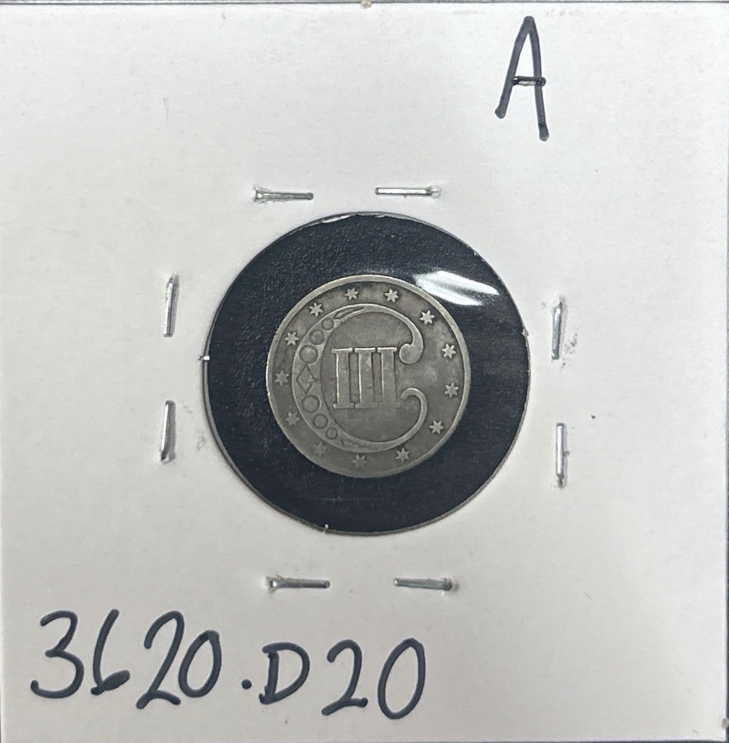 1853 3 Cent Silver 3620.D20-A — Reverse