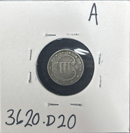 1853 3 Cent Silver 3620.D20-A — Reverse