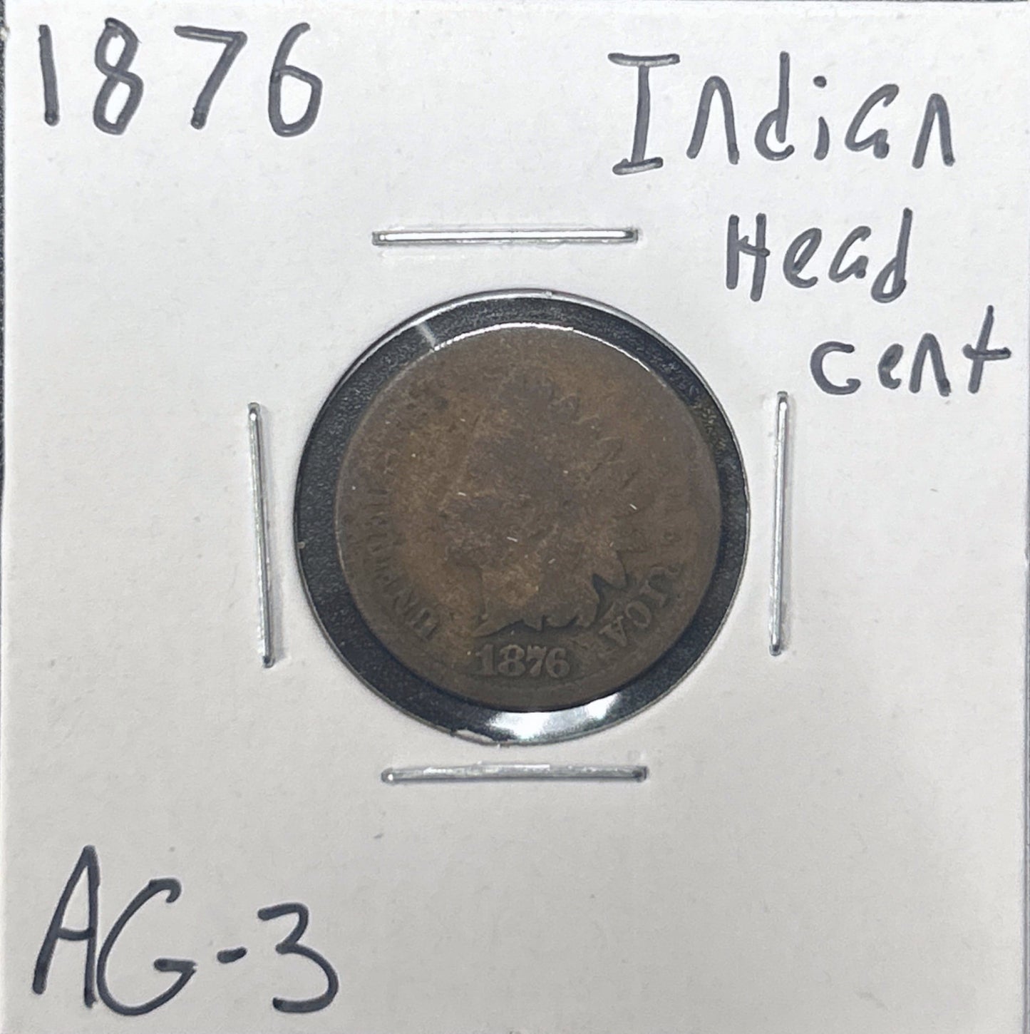 1876 Indian Head Cent 1341.3-A — Obverse