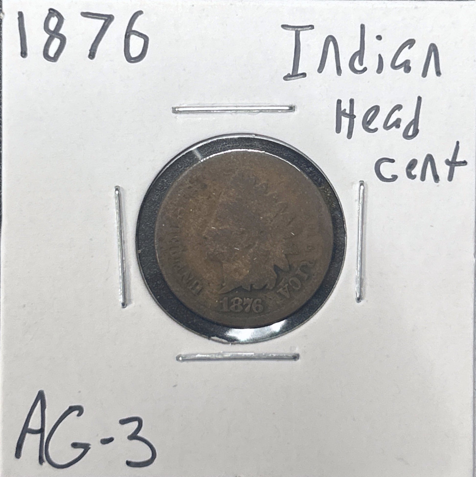 1876 Indian Head Cent 1341.3-A — Obverse