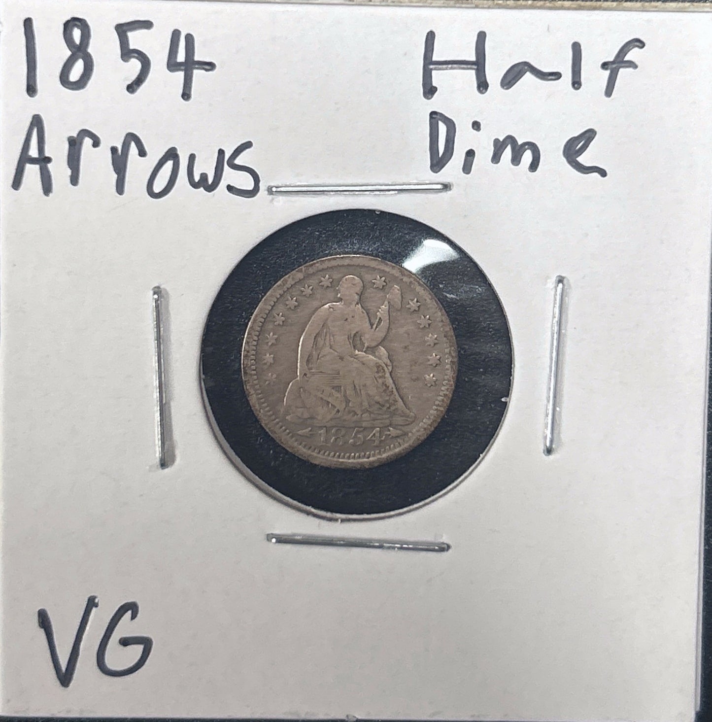 1854 Seated Half Dime Arrows 3780.D10-A — Obverse