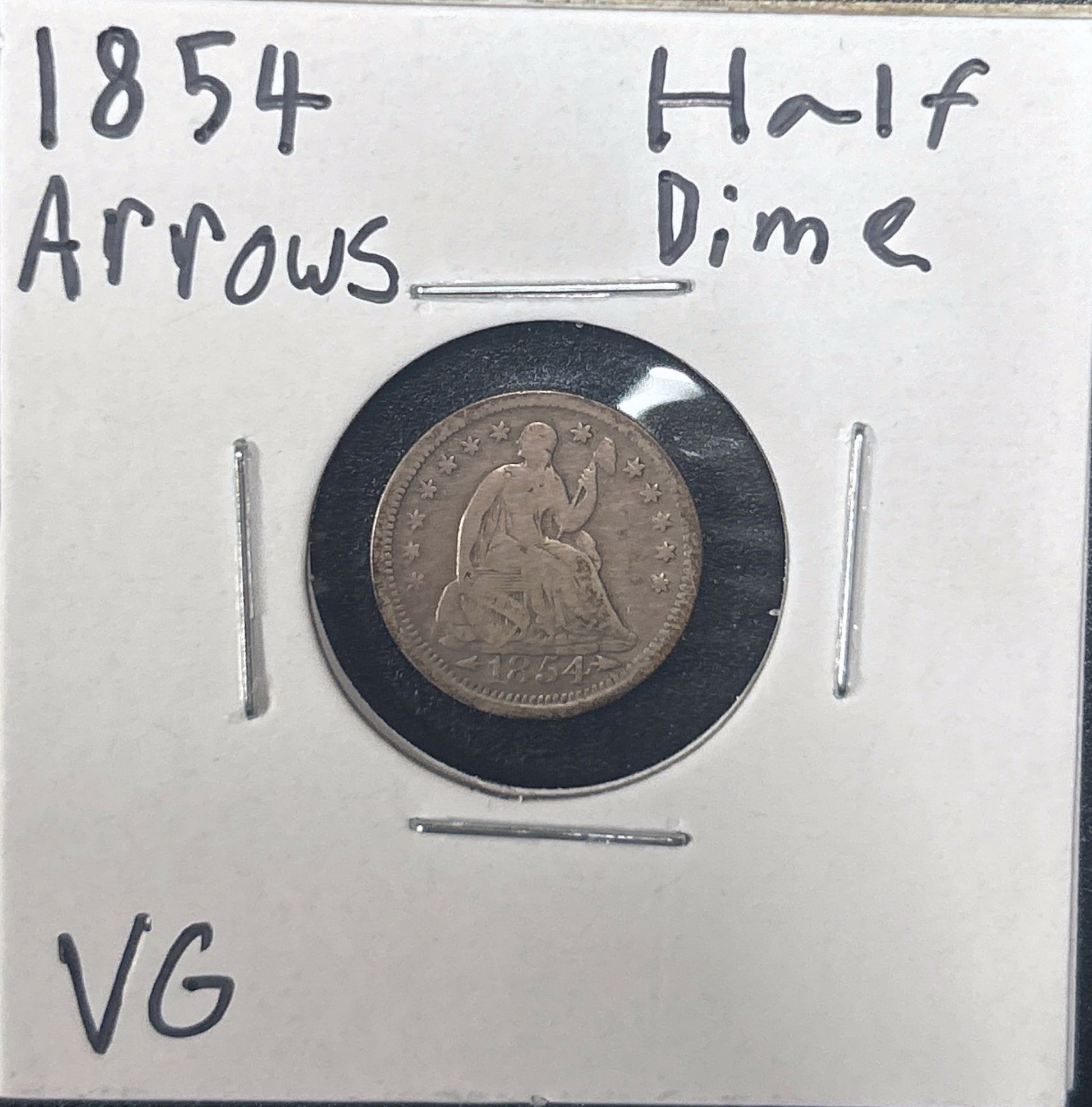 1854 Seated Half Dime Arrows 3780.D10-A — Obverse