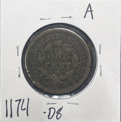 1854 Braided Hair Cent 1174.D8-A — Reverse