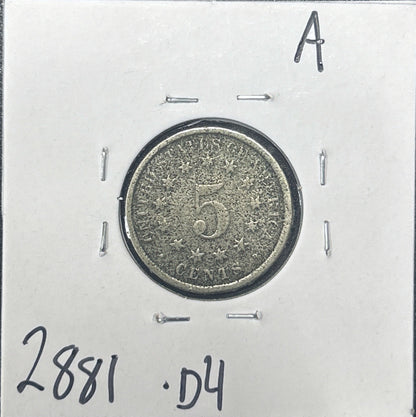 1876 Shield Nickel 2881.D4-A — Reverse