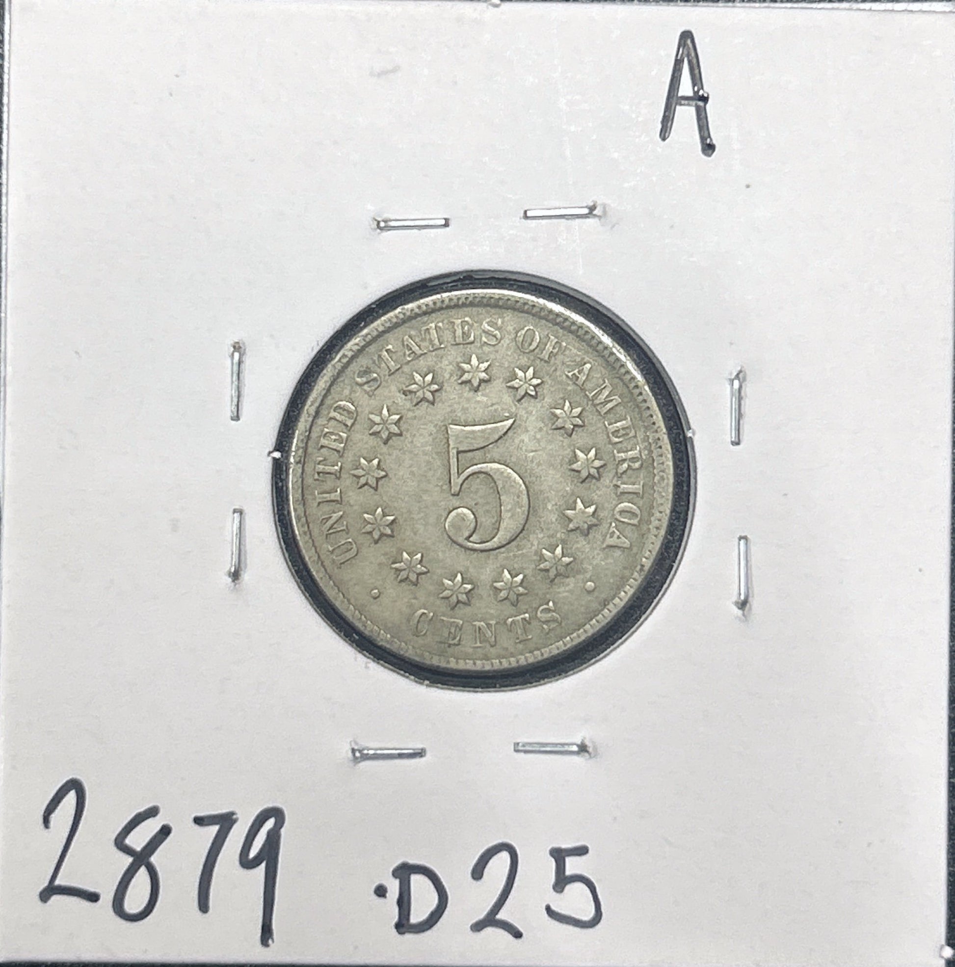 1874 Shield Nickel 2879.D25-A — Reverse
