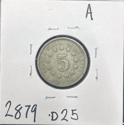 1874 Shield Nickel 2879.D25-A — Reverse