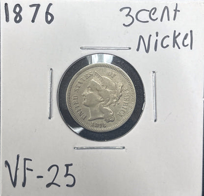 1876 3 Cent Nickel 2779.25-A — Obverse