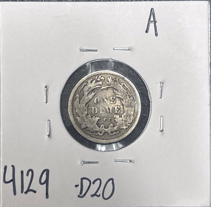 1875-CC Seated Dime Above Bow 4129.D20-A — Reverse