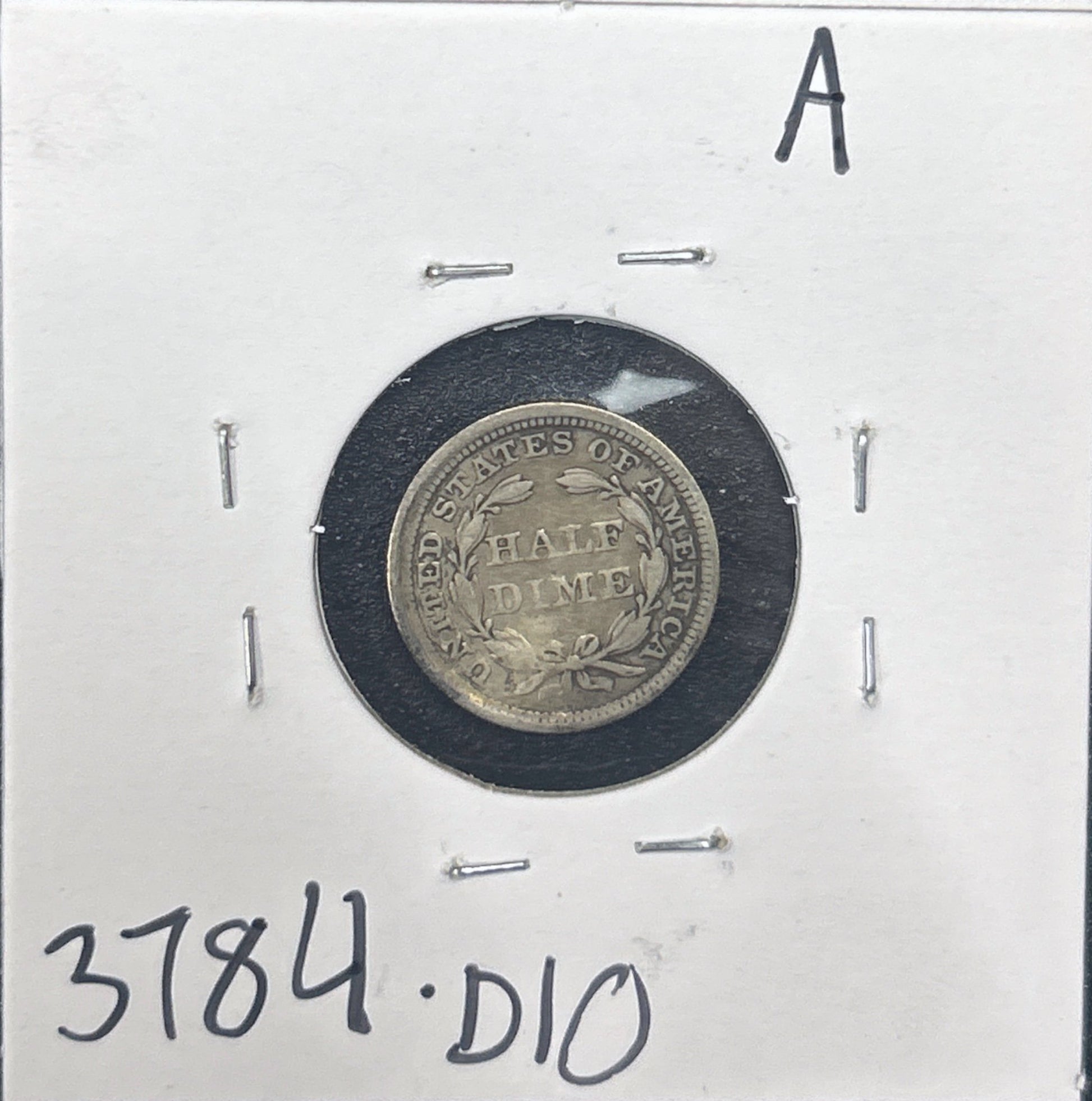 1858 Seated Half Dime 3784.D10-A — Reverse