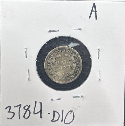 1858 Seated Half Dime 3784.D10-A — Reverse