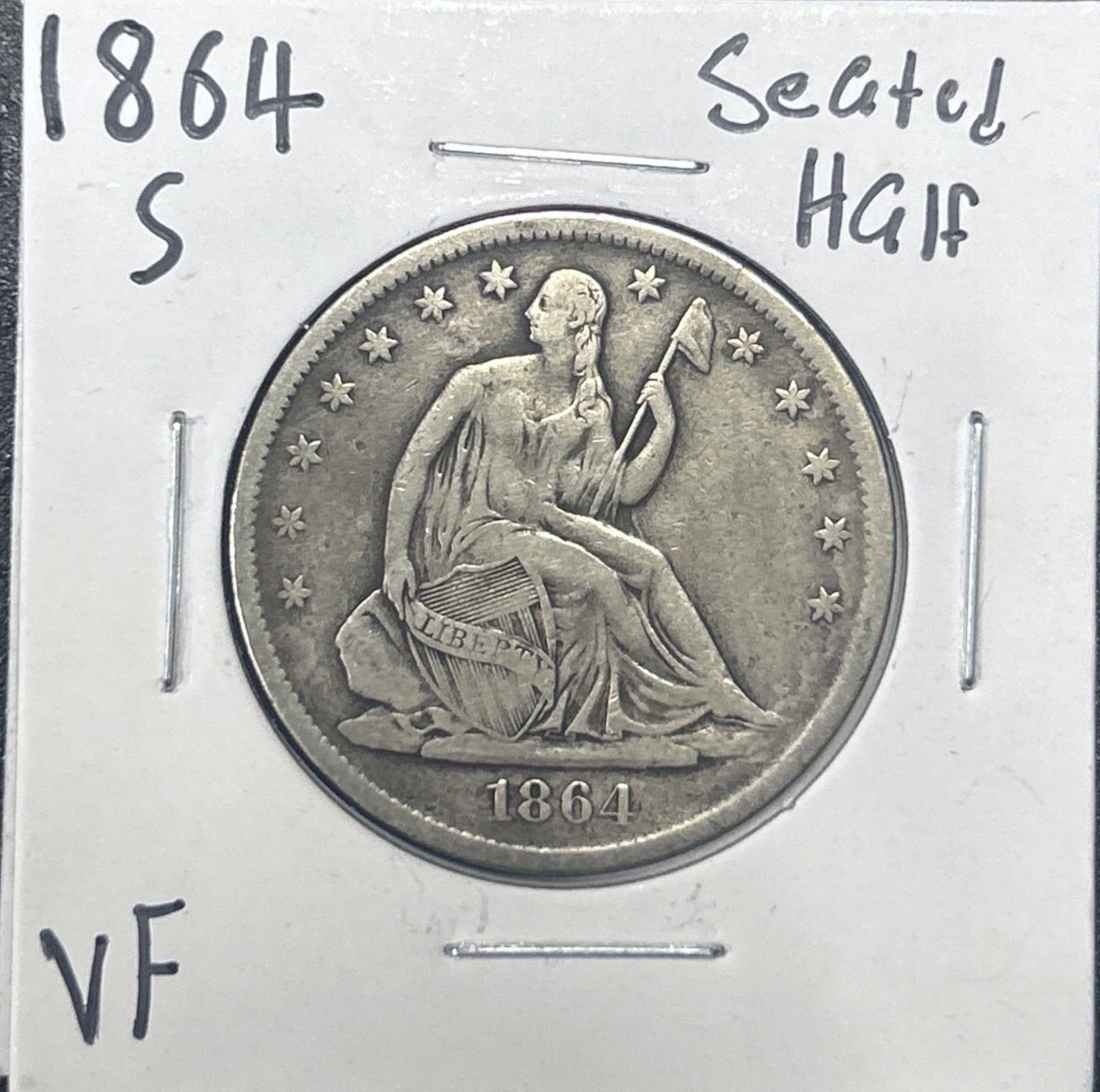1864-S Seated Half 6350.D25-A — Obverse