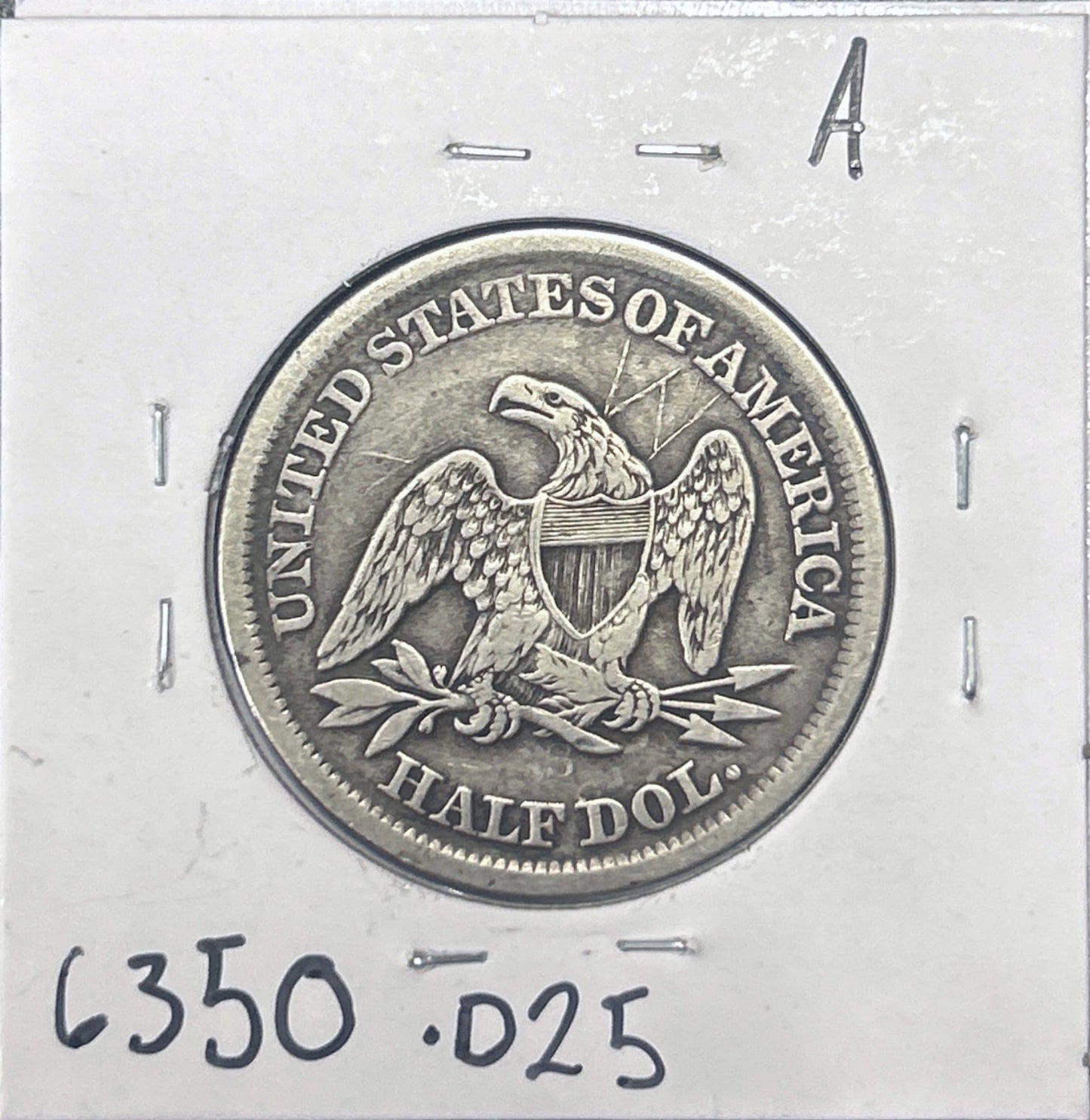 1864-S Seated Half 6350.D25-A — Reverse