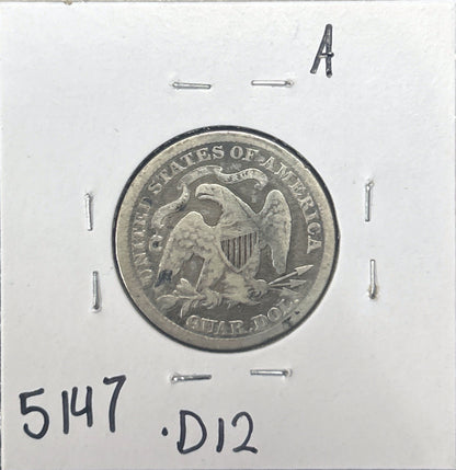 1874 Seated Quarter Arrows 5147.D12-A — Reverse