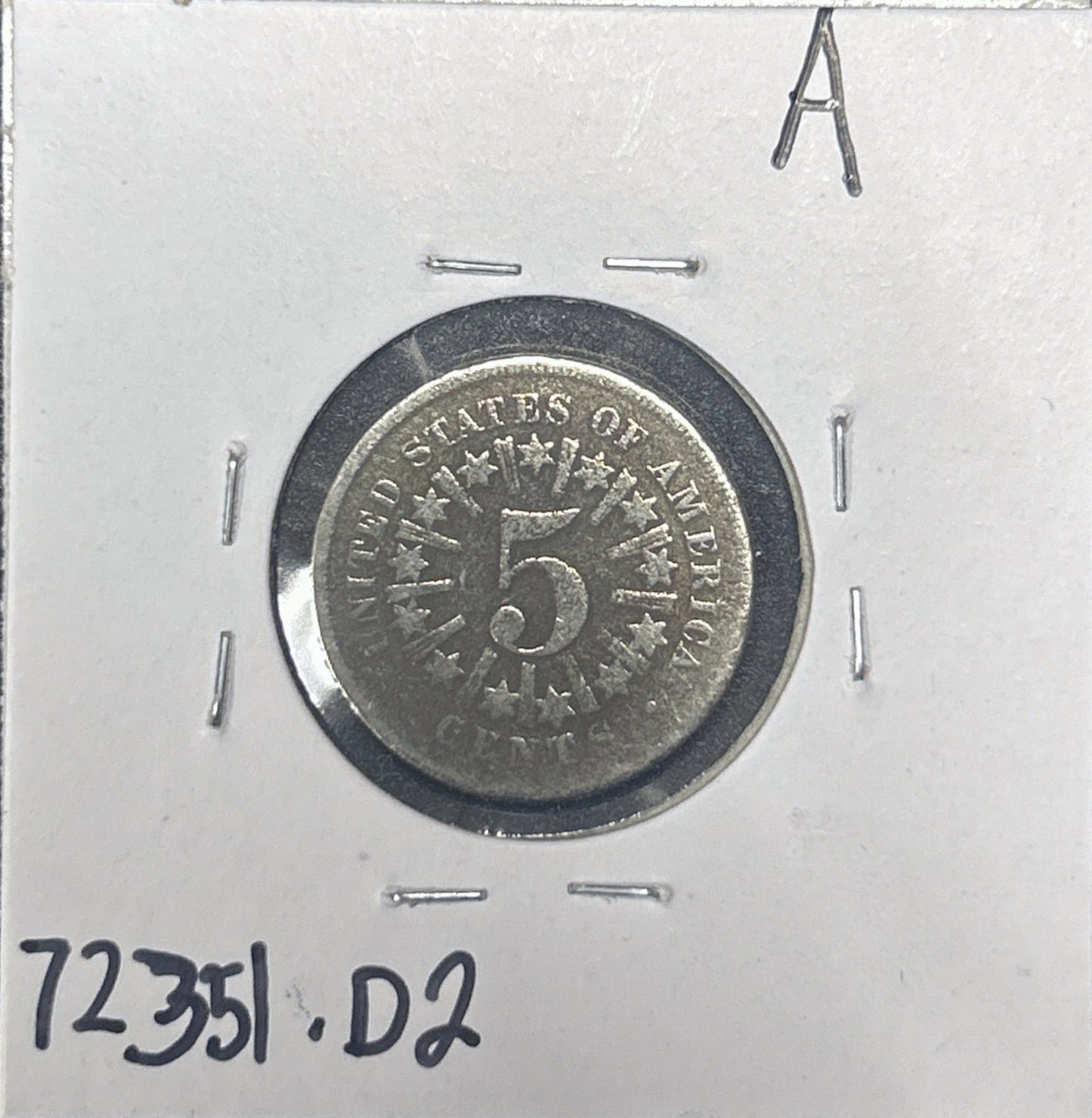 1866-1867 Shield Nickel 72351.D2-A — Reverse